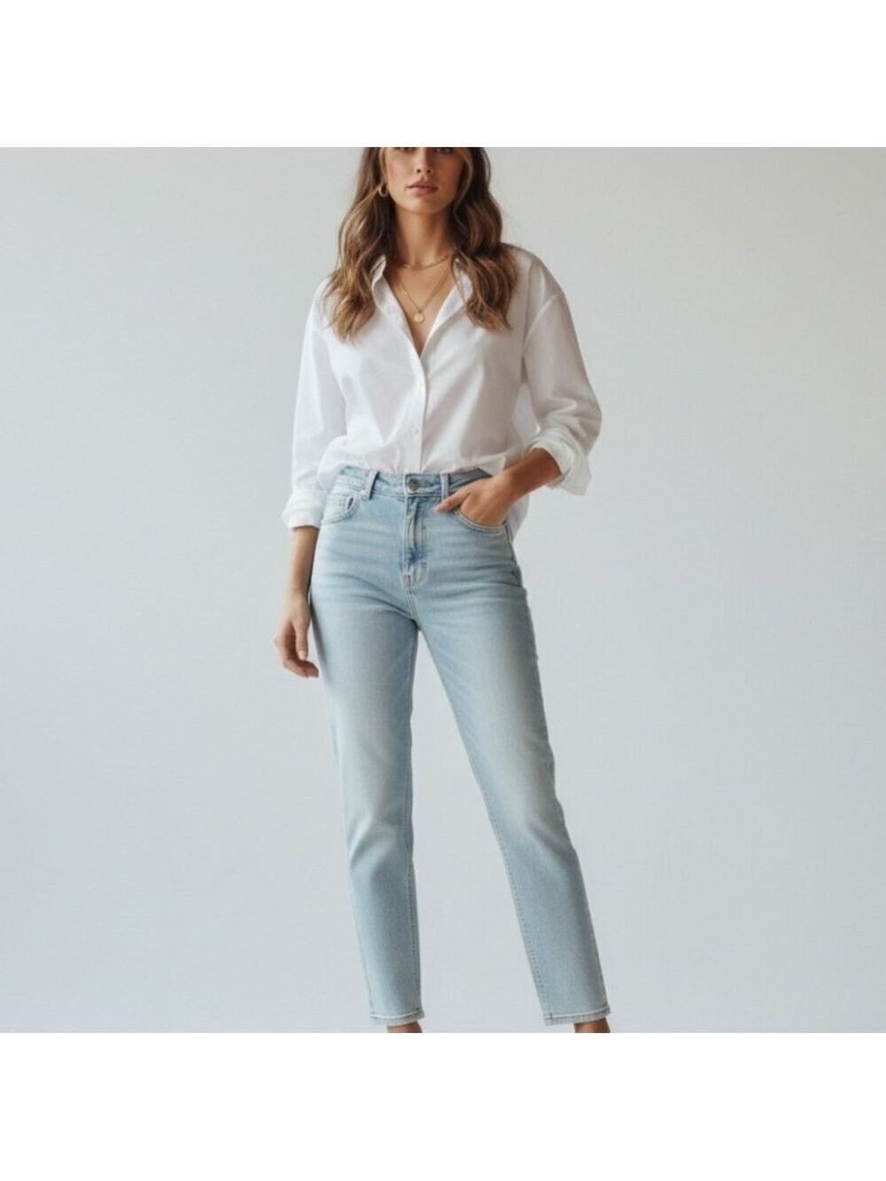 Cavalli Roberto Cavalli Light Blue HighRise StraightLeg Jeans Sz 25 Streetwear